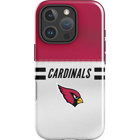 NFL Arizona Cardinals White Striped iPhone 16 Pro Impact Case